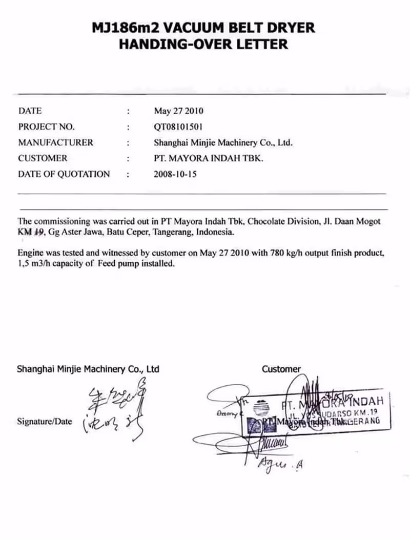 PT Mayora feedback