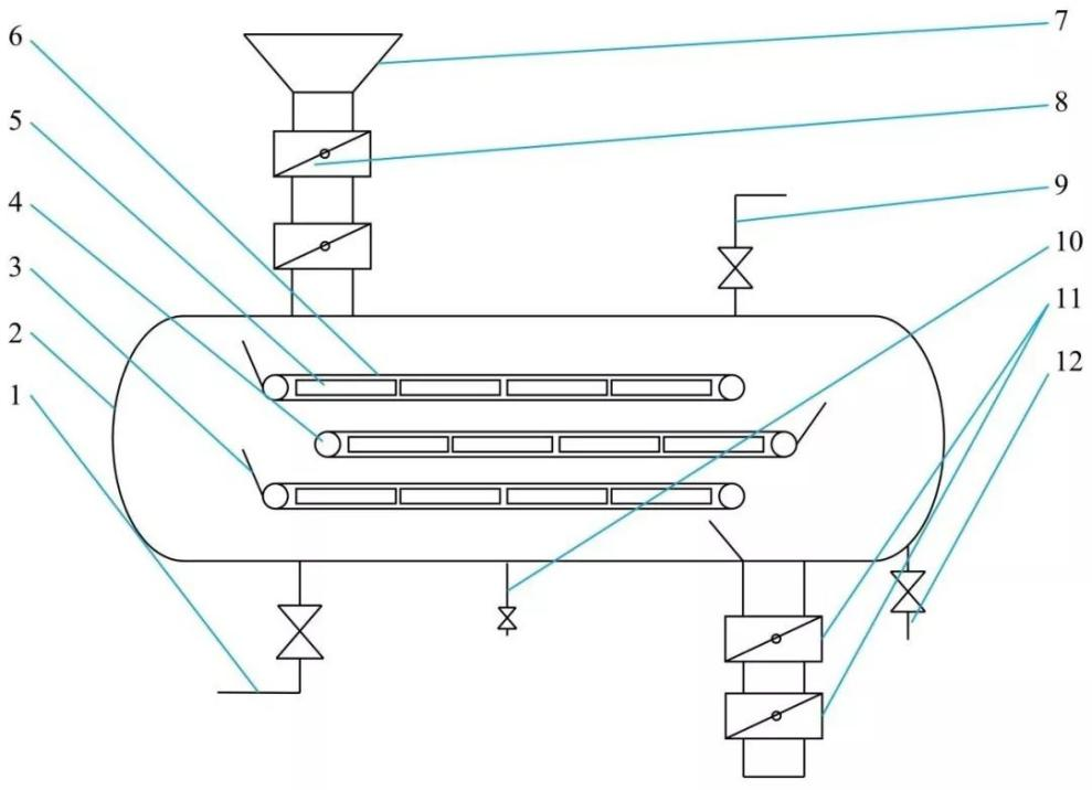 Structure drawing of vacuum belt dryer